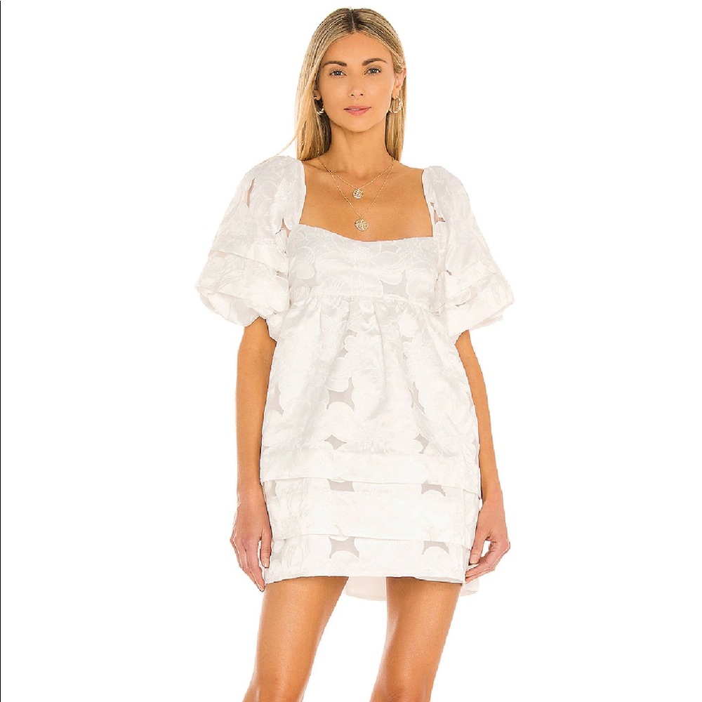 Evelyn Babydoll Dress in Ivory For Love & Lemons, size XS